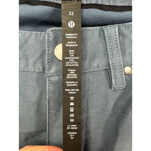 Lululemon Men's  Lululemon ABC Utilitech Iron Blue Pants - Size 32 (32x33) - Picture 4 of 4